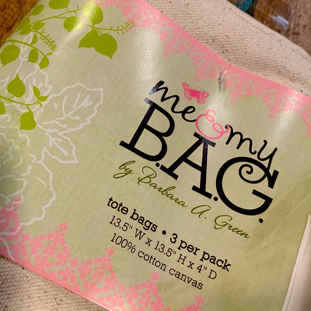 15 Me and My Bag NWT 100% Cotton Tote Bags - 3 per package-5 packages
